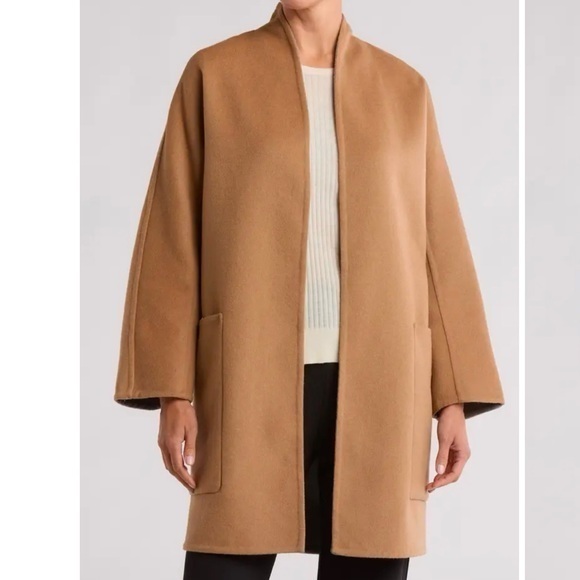 Vince Jackets & Blazers - Vince Reversible Collarless Wool Blend Coat in Dark Camel/ Med H Grey Size M